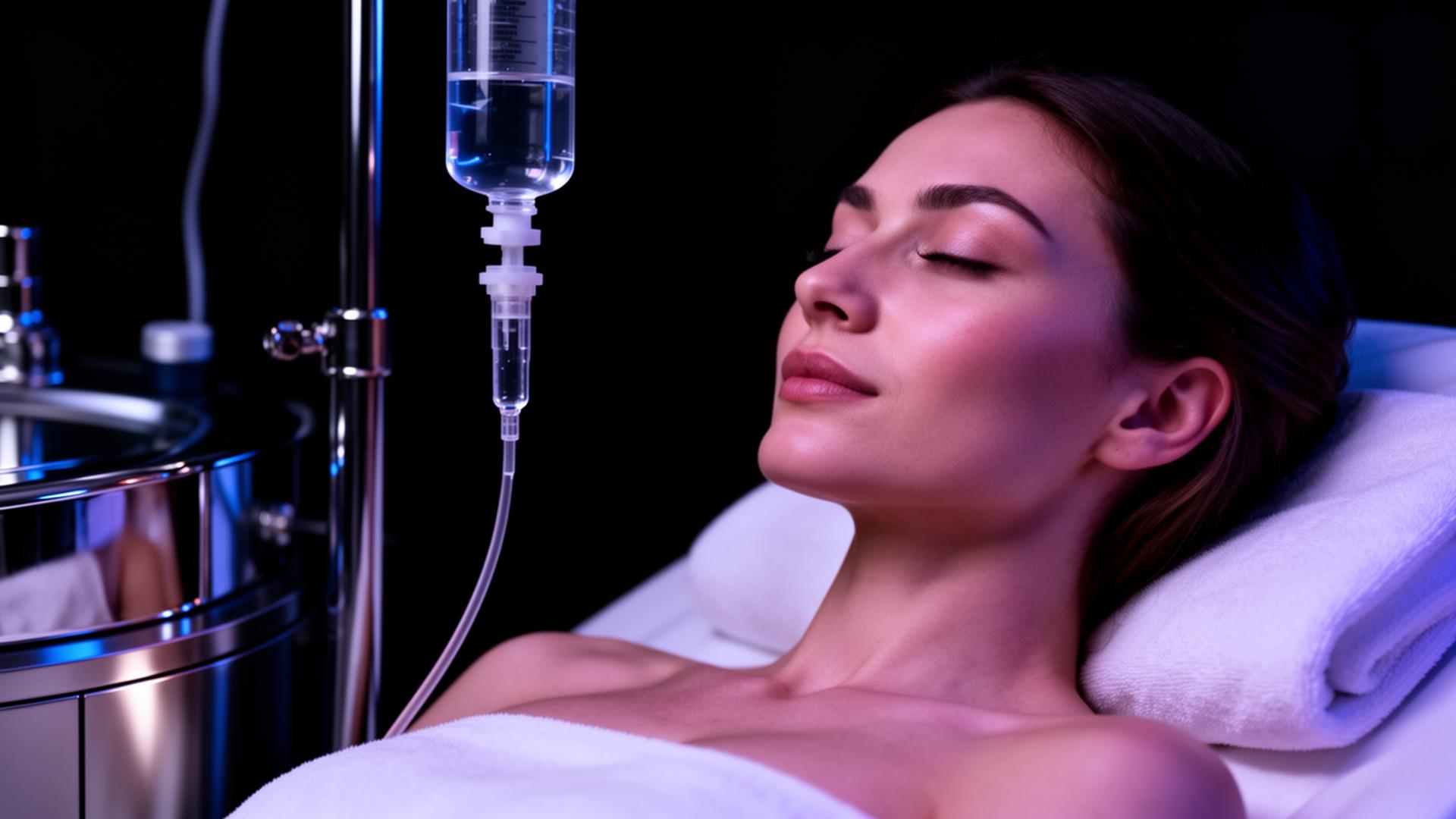 Client receiving IV therapy at Mighty IV Med Spa Chicago